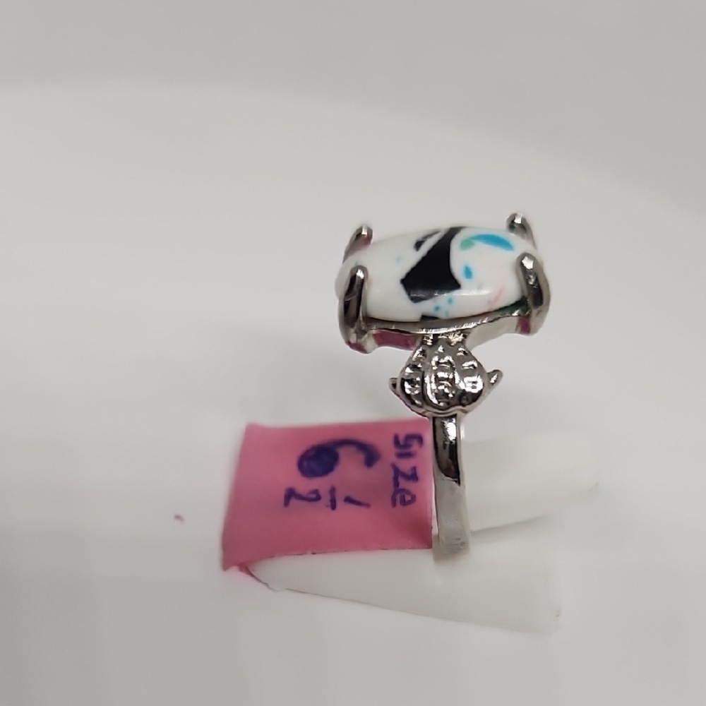 Silver Ring with Colorful Stone - Picture 7 of 9